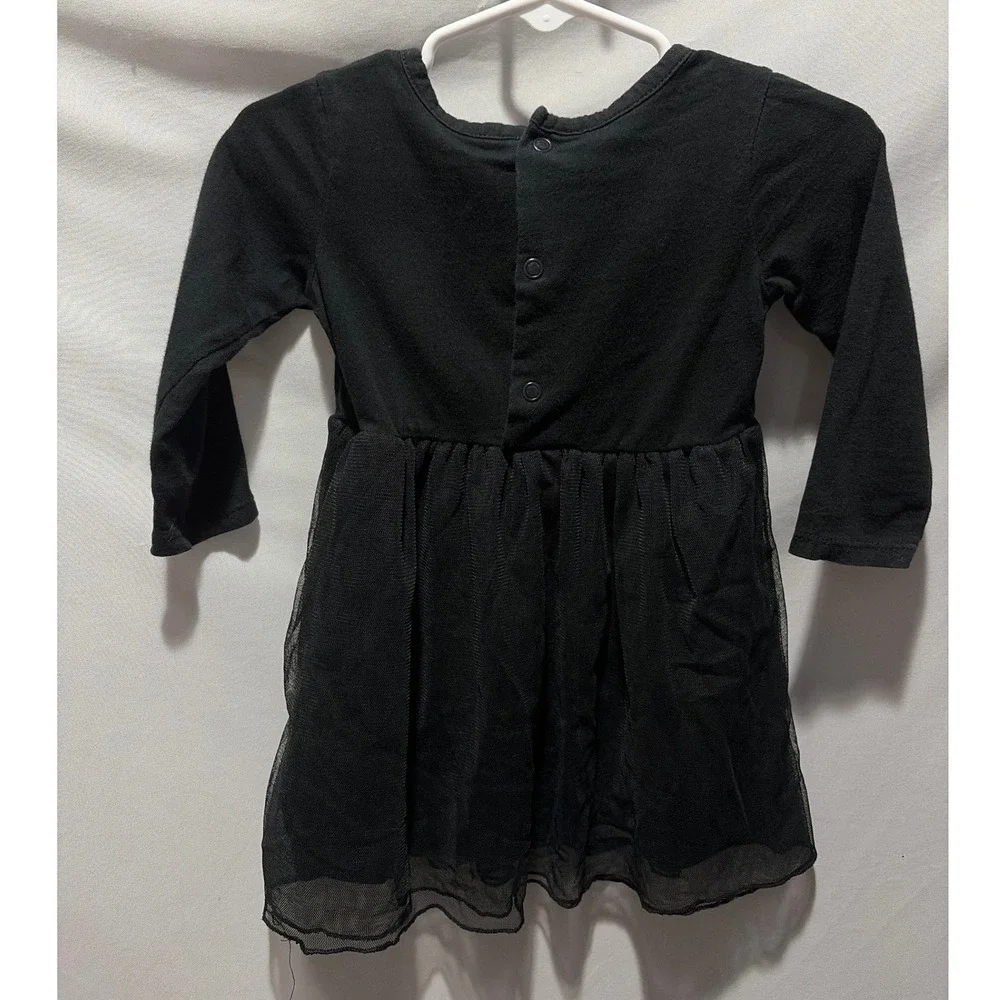 Halloween Carters Baby Girls 12M Black Long Sleeve Cat Tutu Dress Tulle